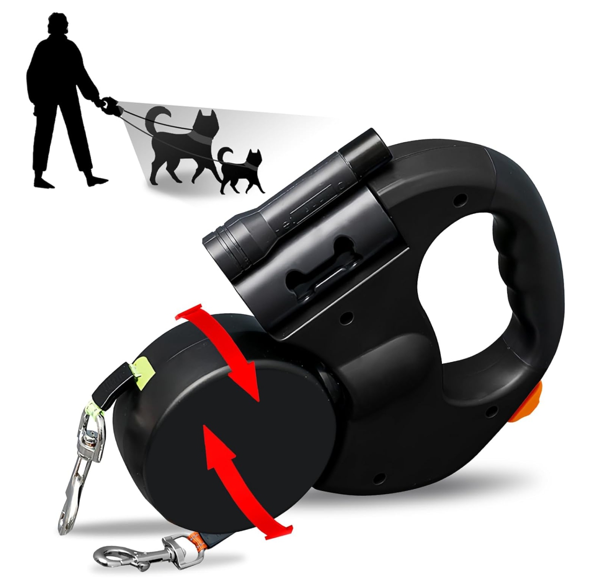 Correa Retractil Doble Mascota 3metros